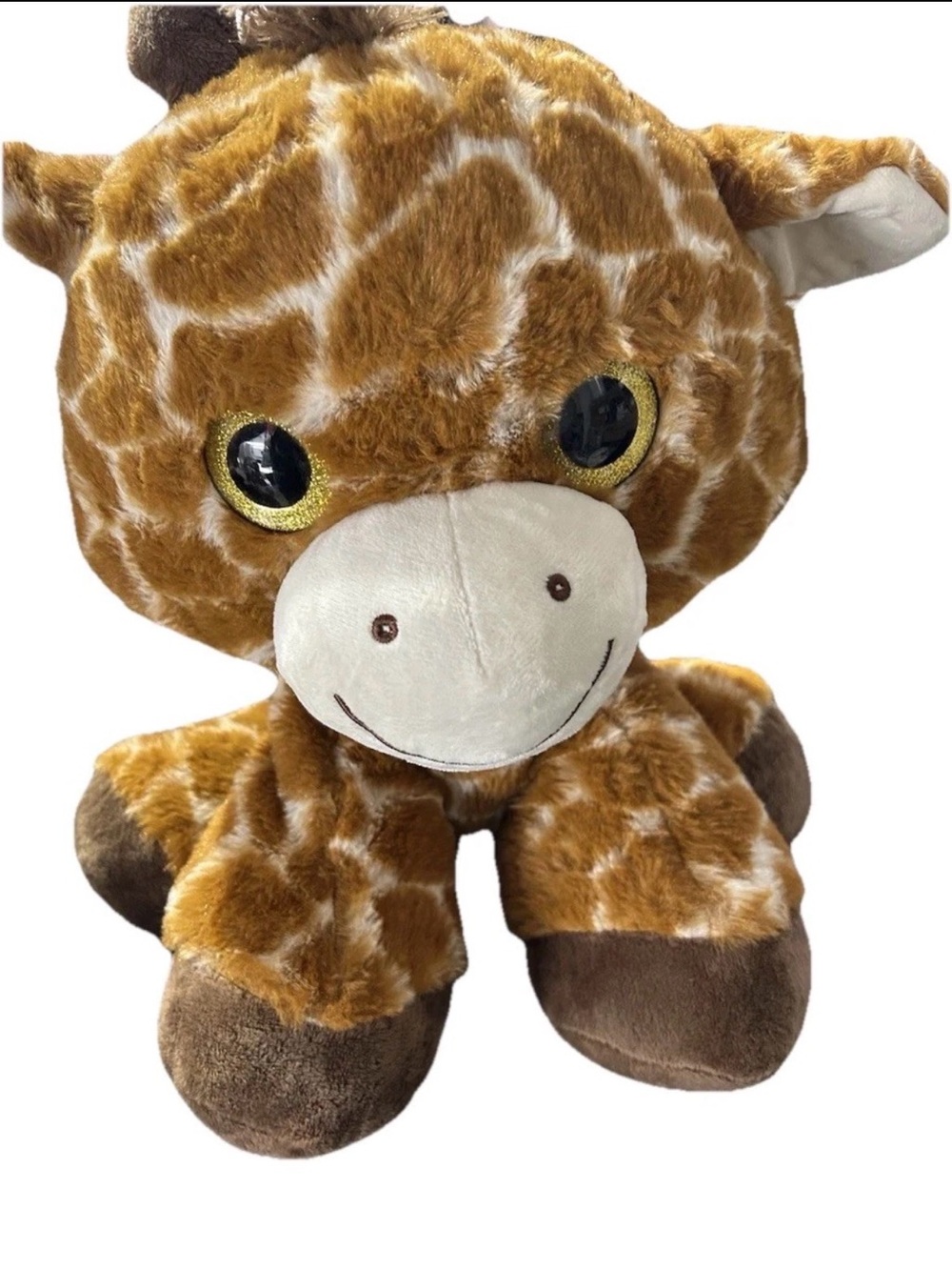 New Giraffe Glitter Eyes Toy Factory Safari Zoo Plush Brown Stuffed Animal‎ 15"